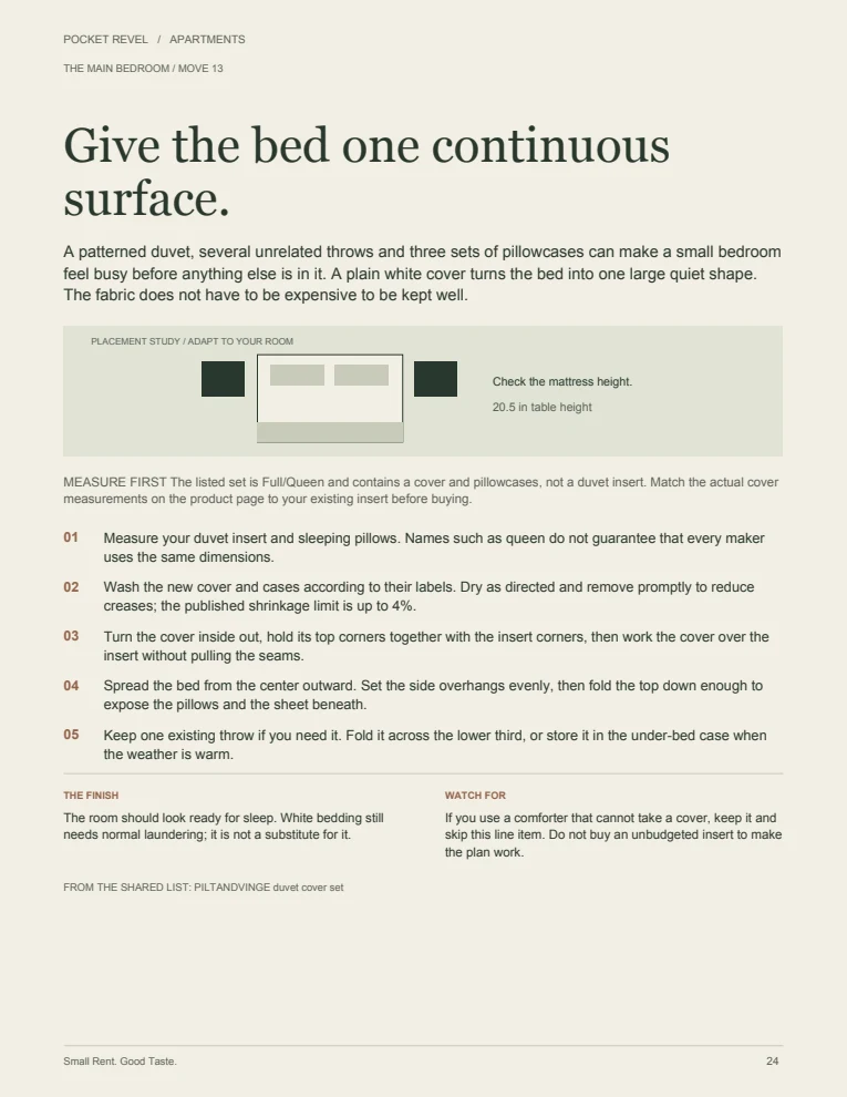 A page from the guide: Make Sunday morning a room.